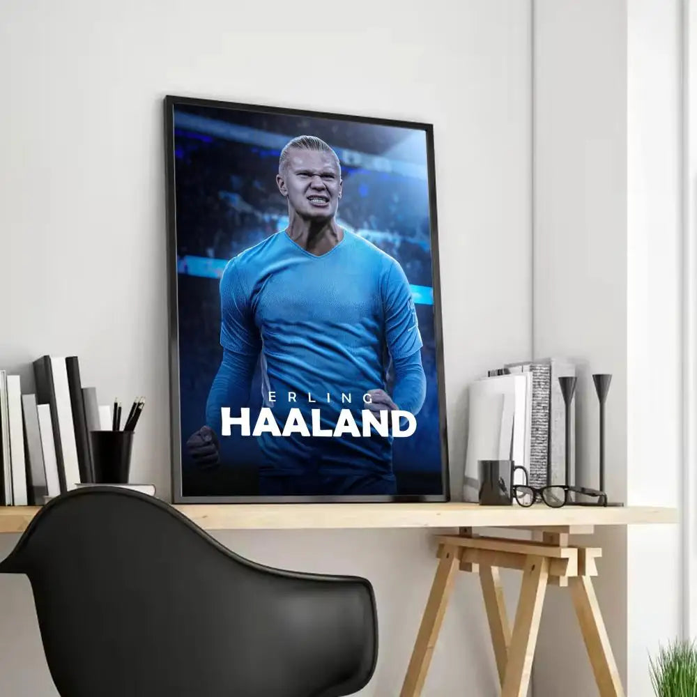 Haaland No.9 Canvas Wall Art – Unframed Football Poster