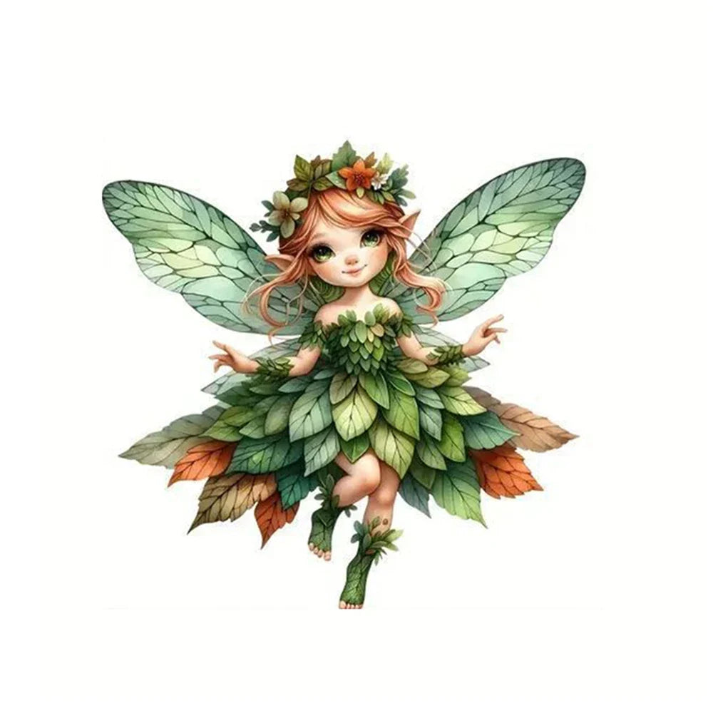 2D Acrylic Green Elf Pendant Flower Fairy Charms Small Fresh Car