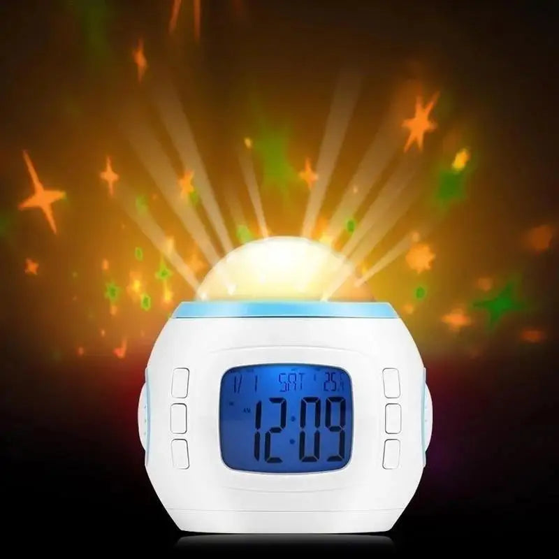 Kids Star Night Light Projector Alarm Clock with Music