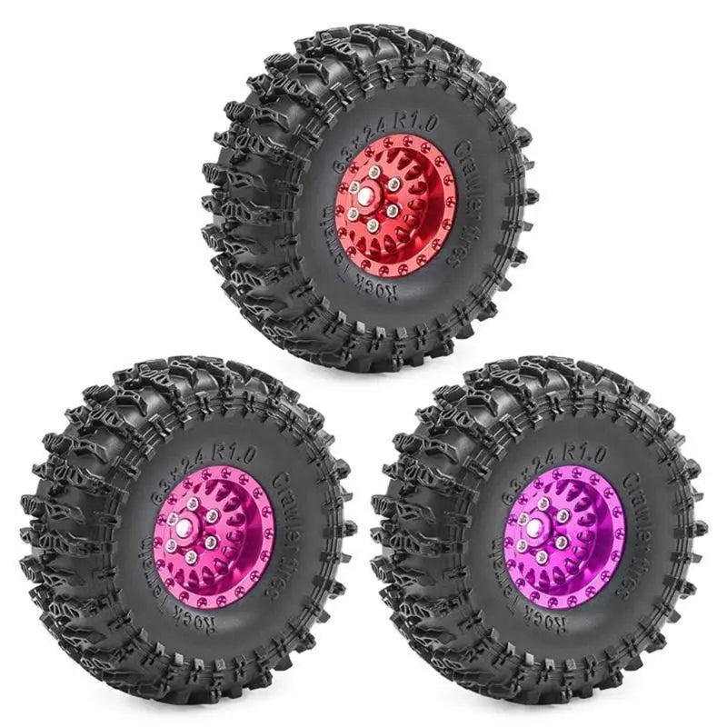 RC Crawler Rubber Wheel Tires 4PCS | 1/18 TRX4M & 1/24 SCX24