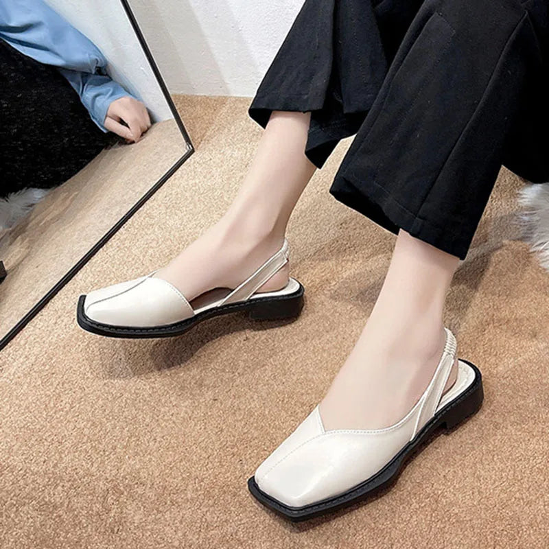 Women's Square Toe Slip-On Loafers | Butterfly-Knot Flats