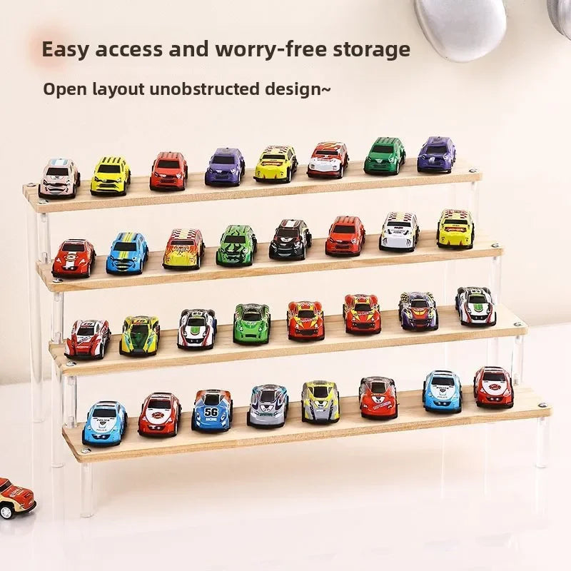 Wooden Ladder Display Stand – 2–5 Tier Acrylic Shelf Rack