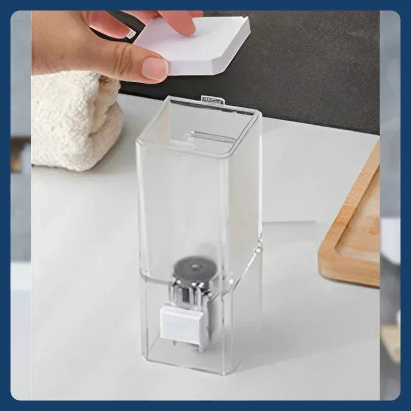 No-Drill Transparent Wall-Mounted Manual Soap Dispenser