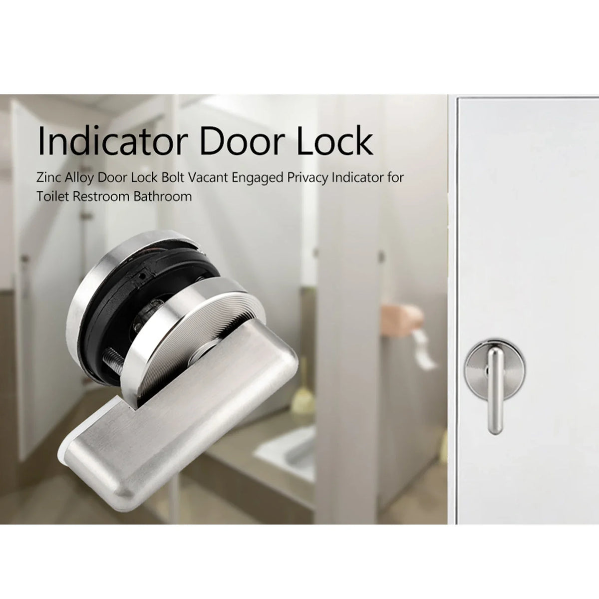 Door Indicator Lock Zinc Alloy Vacant Engaged Toilet Restroom Bathroom
