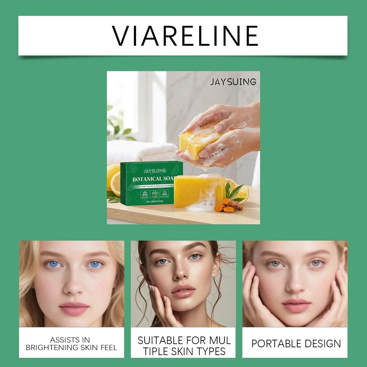 Jaysuing Turmeric Botanical Bar Soap – Cleanse & Moisturize