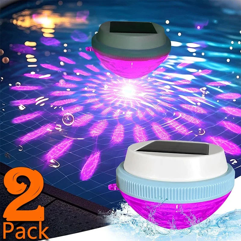 Solar RGB LED Floating Pool Lights – IPX6 Waterproof 1–2 Pack