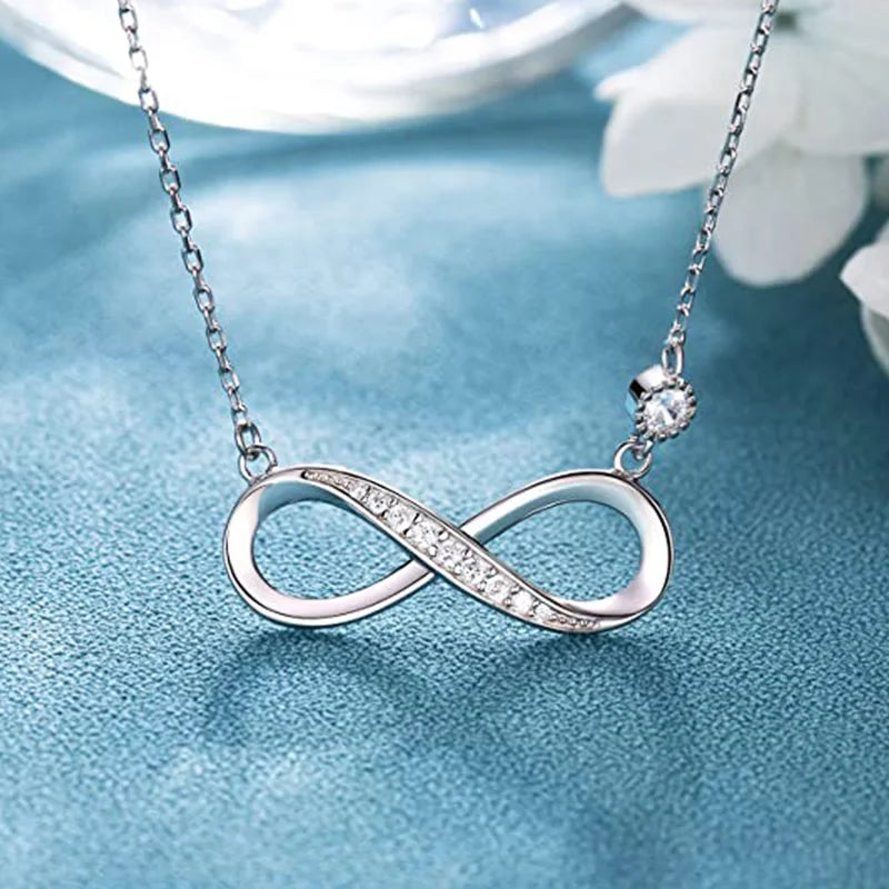 Huitan Cubic Zirconia Pendant Necklace – Silver Tone Women