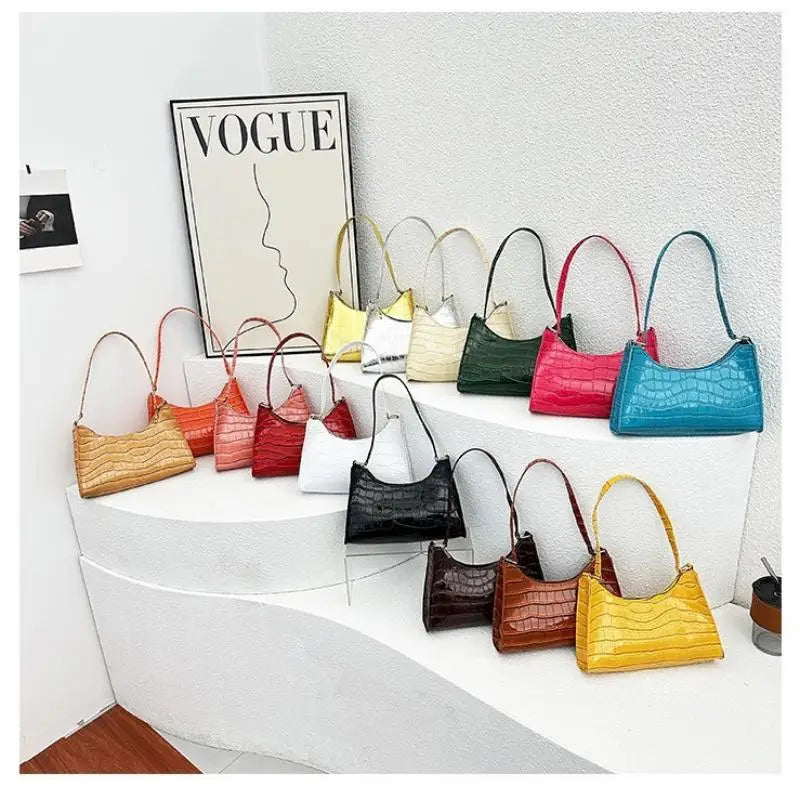 Women's PU Leather Underarm Bag – Retro Shoulder Tote Clutch