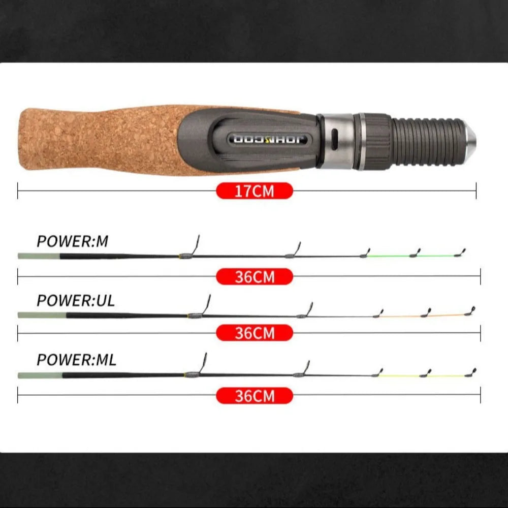 50cm Ice Fishing Rod – Soft Fiberglass Tip & Cork Handle