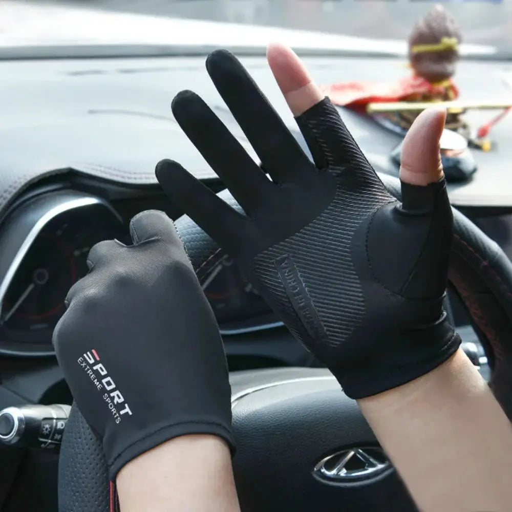 Ice Silk Half-Finger Cycling Gloves – Unisex Sports Gloves