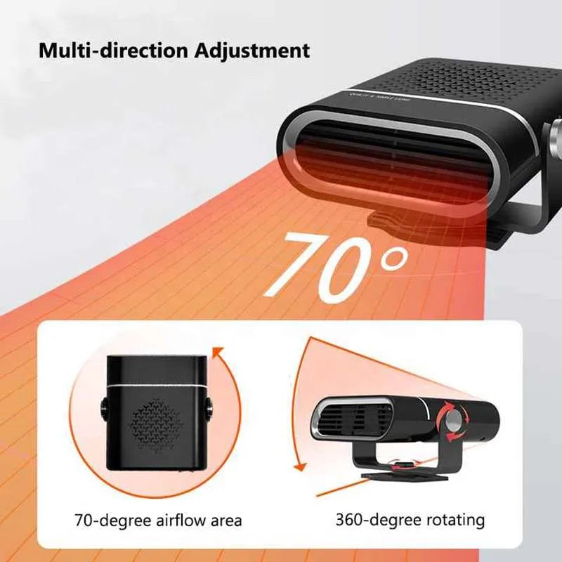 Portable 12V/24V Car Heater Fan – Windshield Defroster Demister