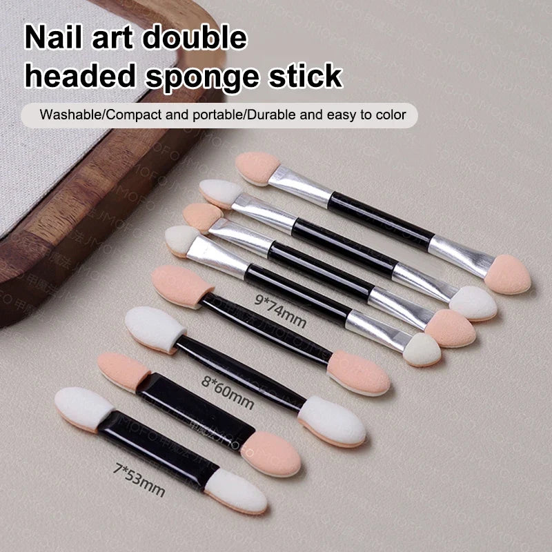 10-Pc Double-Ended Sponge Eyeshadow & Nail Powder Applicator Set