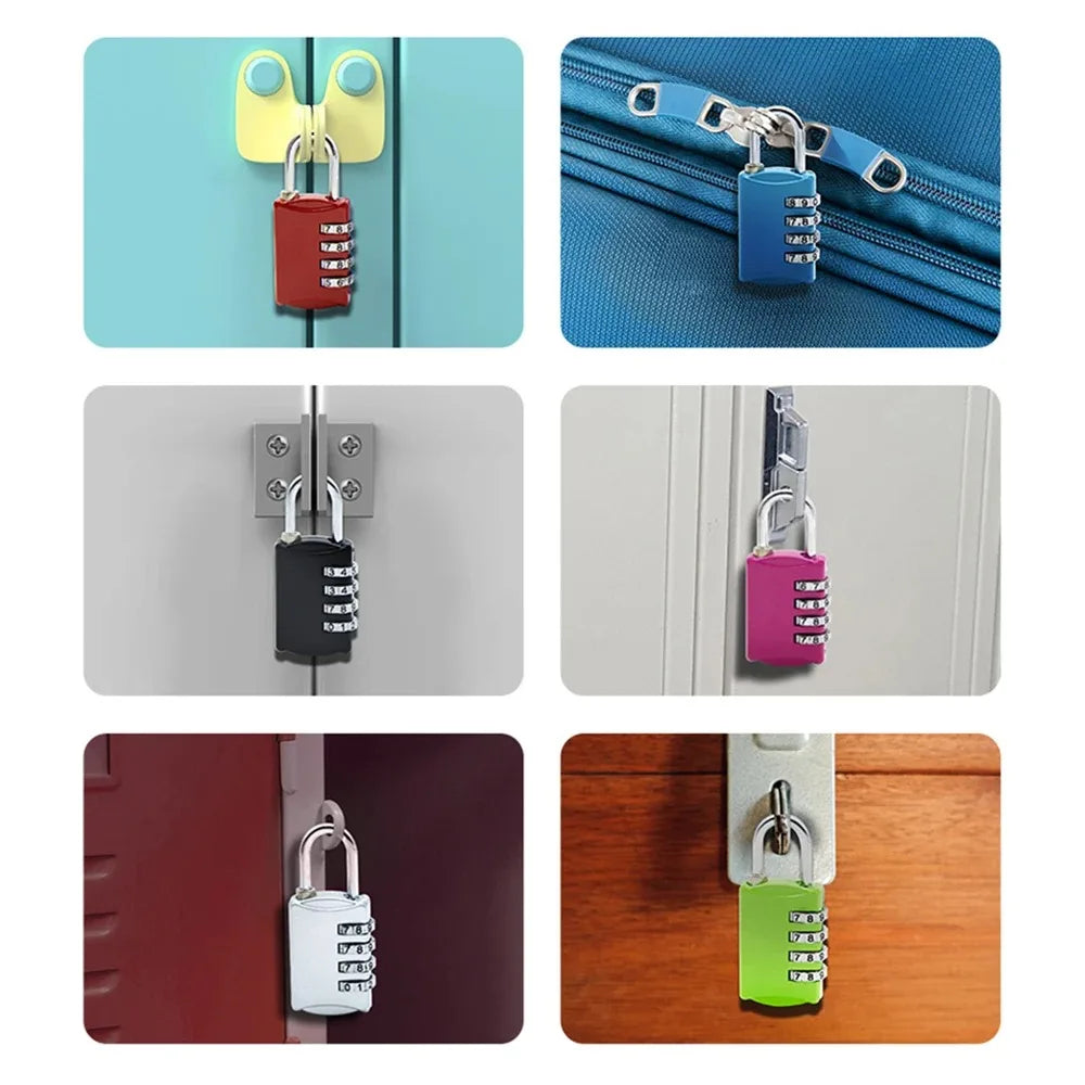 Mini 4-Dial Resettable Combination Padlock | Travel & Gym
