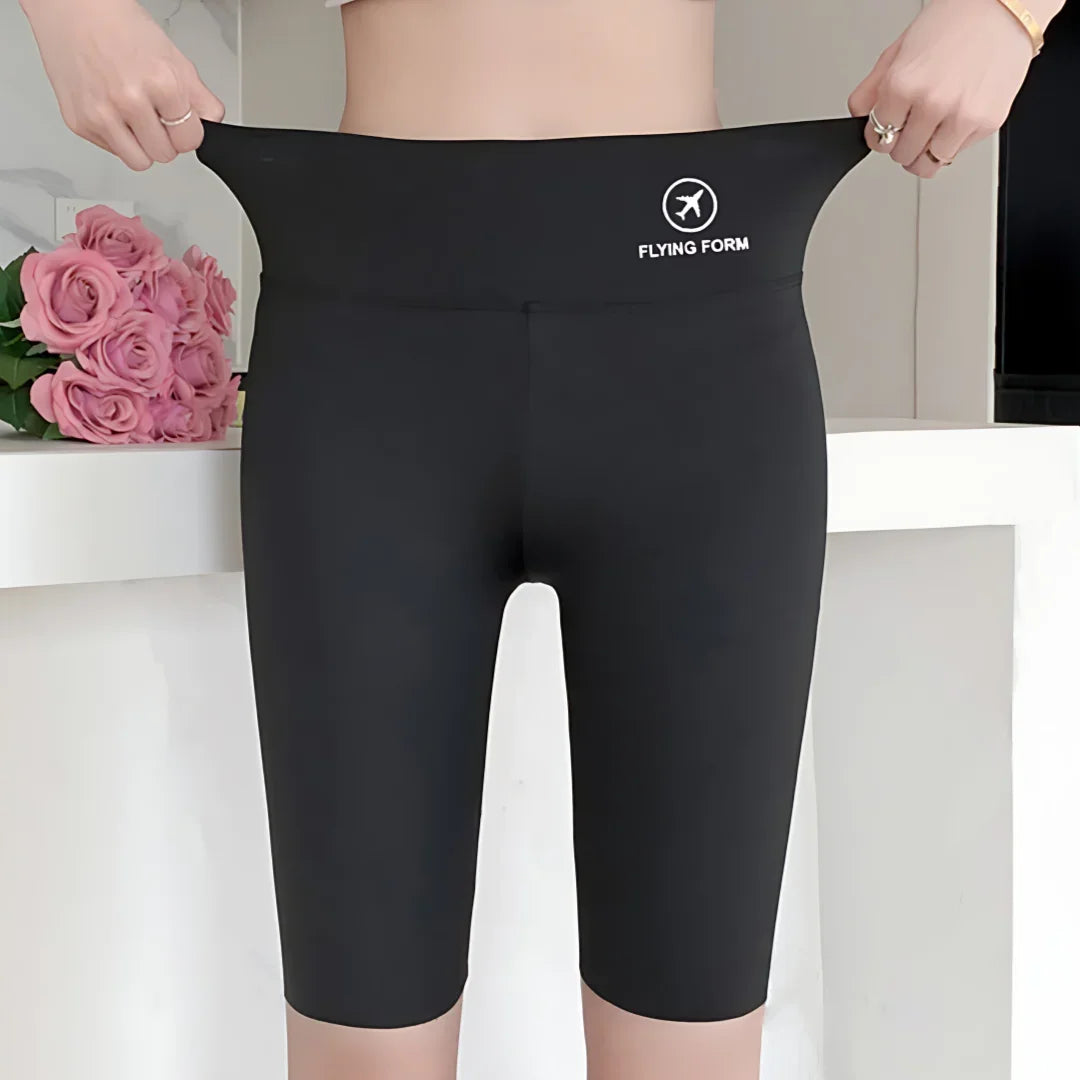 Women's High Waist Shark Print Yoga Shorts | Slim Fit