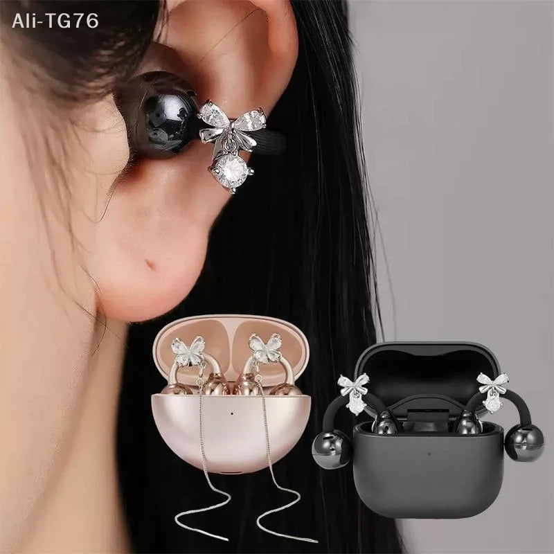 Butterfly Rhinestone Earbud Charms | Open Ear Earphone Clips