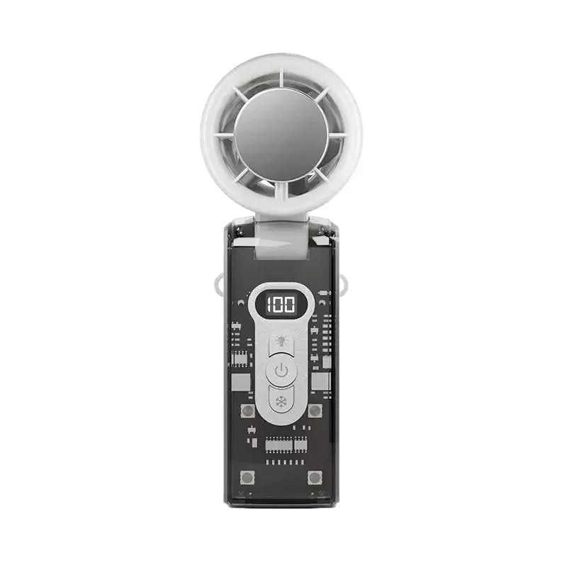 HOMEFISH USB Mini Handheld Cooling Fan | Transparent Mecha Turbine