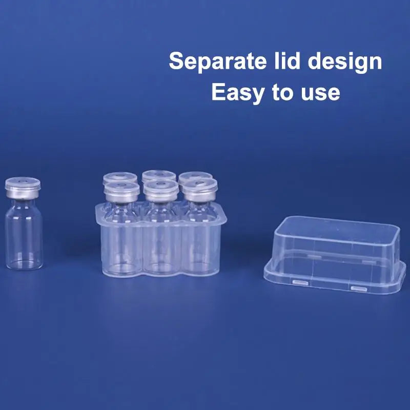 5-Pack Stackable Microtube Vial Storage Box | 3–10mL Clear Case