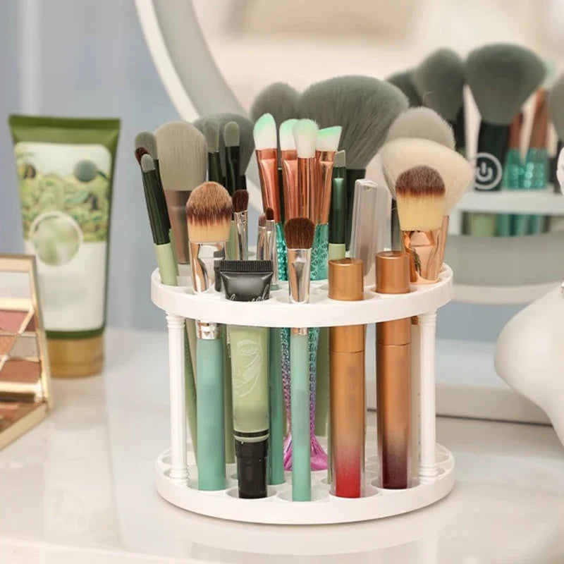 45 Hole Makeup Brush Storage Rack Box Detachable Washable Circular