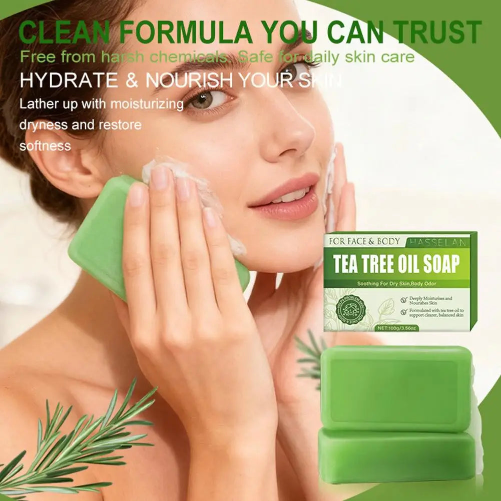 Tea Tree Oil Soap Bar 100g – Acne & Body Cleanser