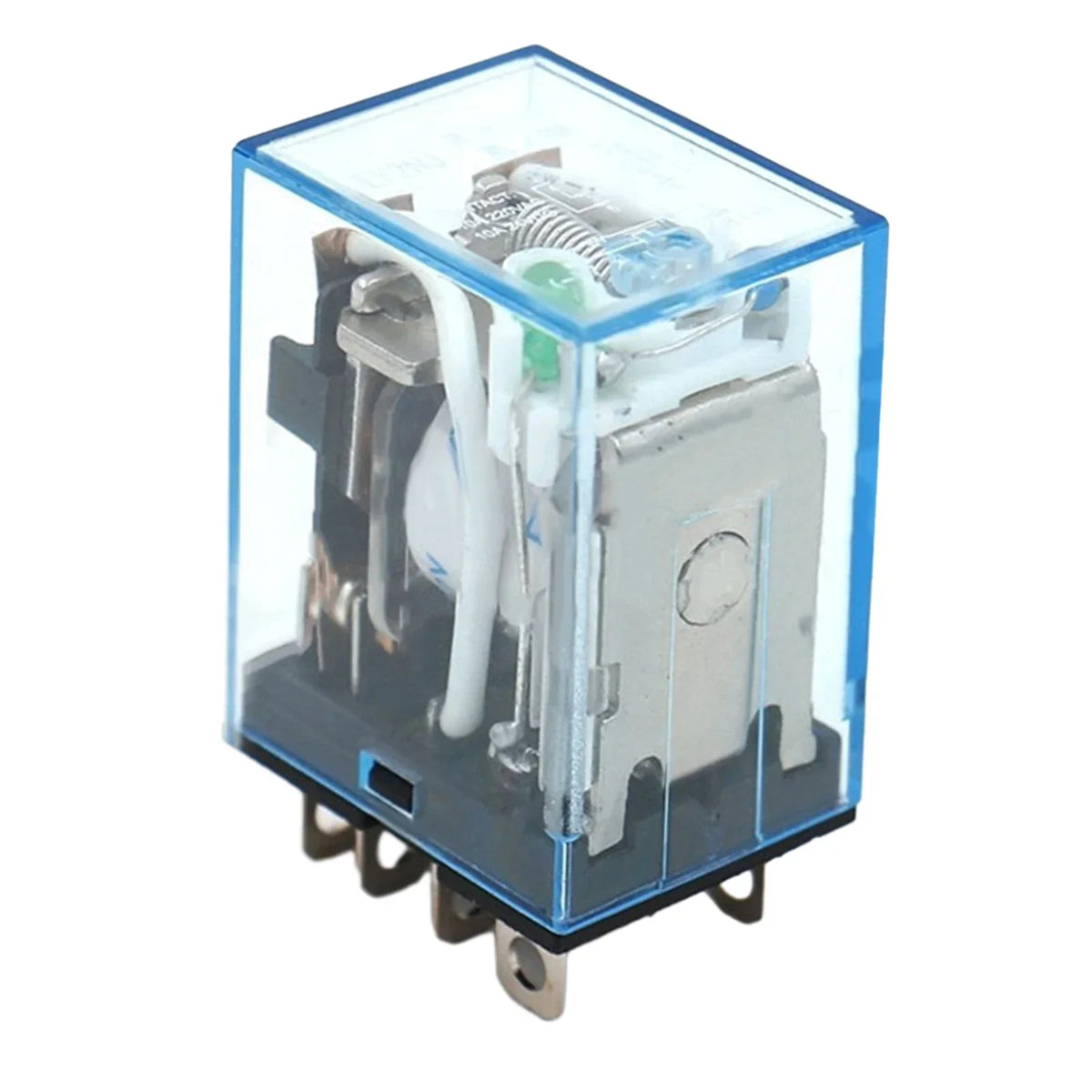 HH62P JQX-13F DPDT Power Relay with Socket & DIN Rail Base