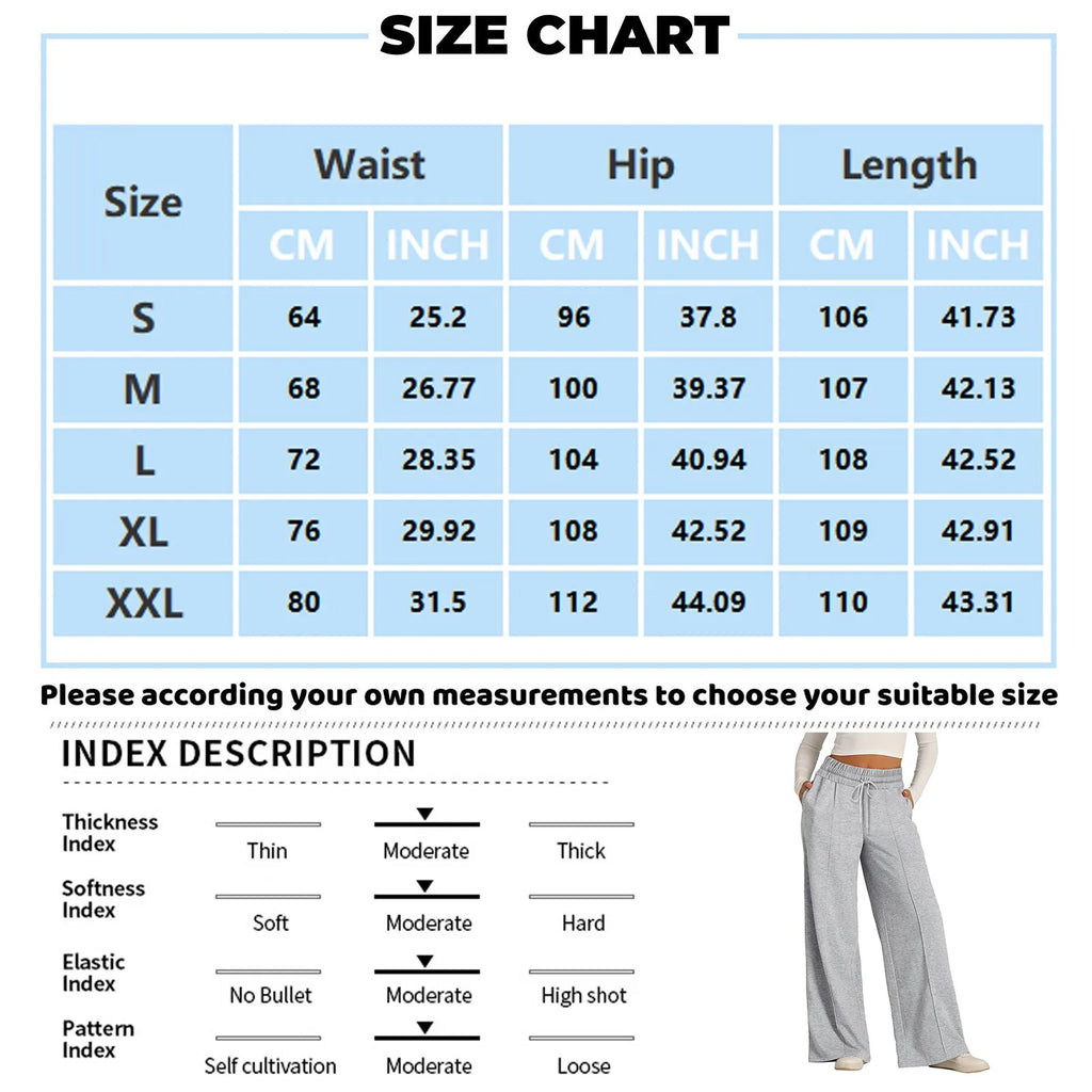 Women's Fleece Lined Wide Leg Sweatpants – High Waist Joggers