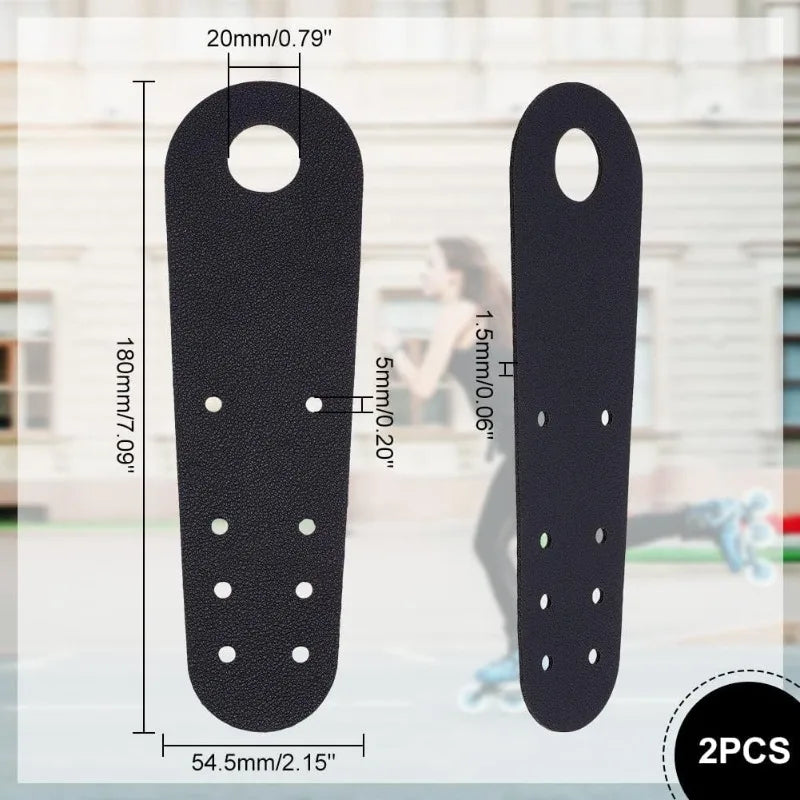 PU Leather Roller Skate Toe Guards – 1 Pair Black