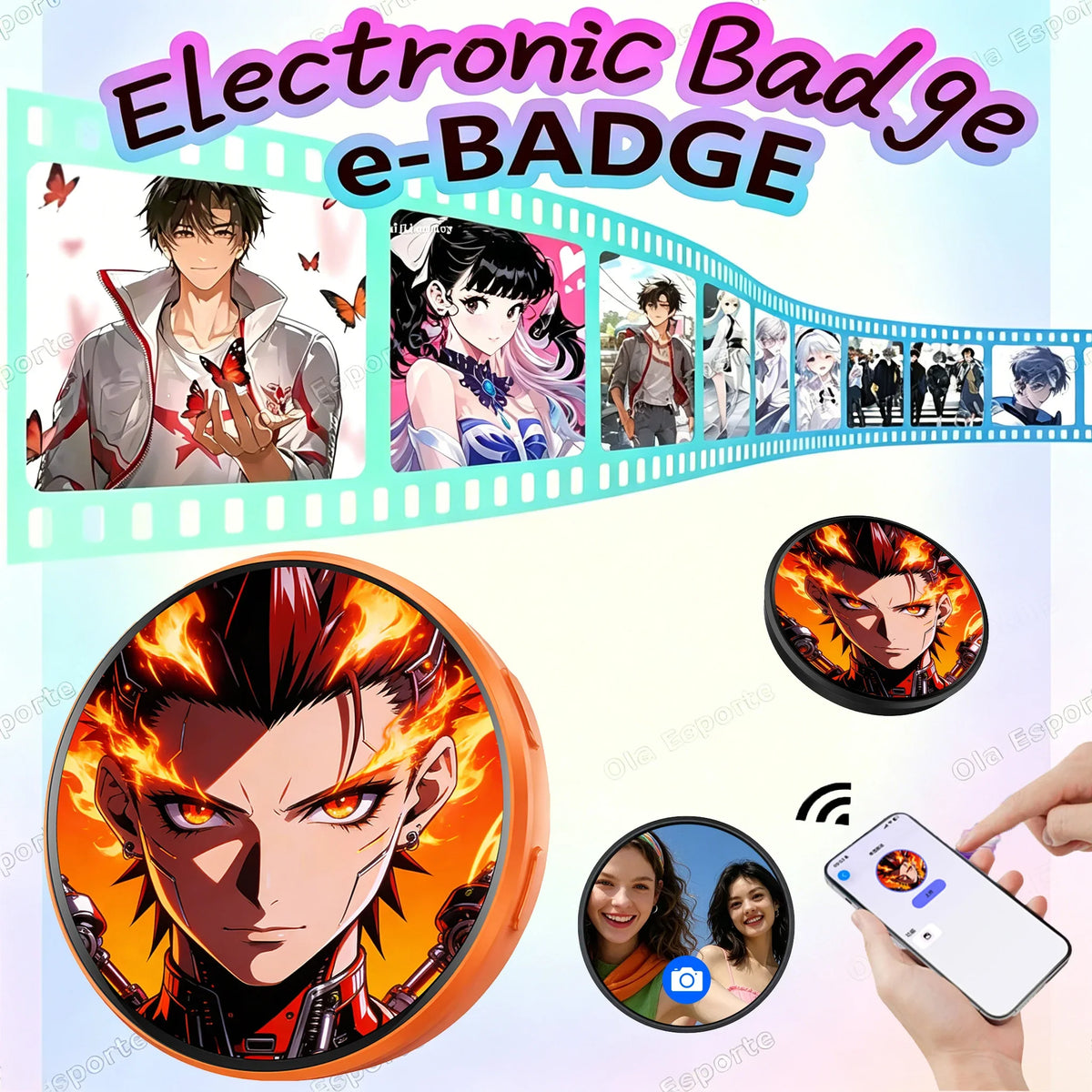 Dynamic Electronic Display Small Pendant Fashionable Badge Digital