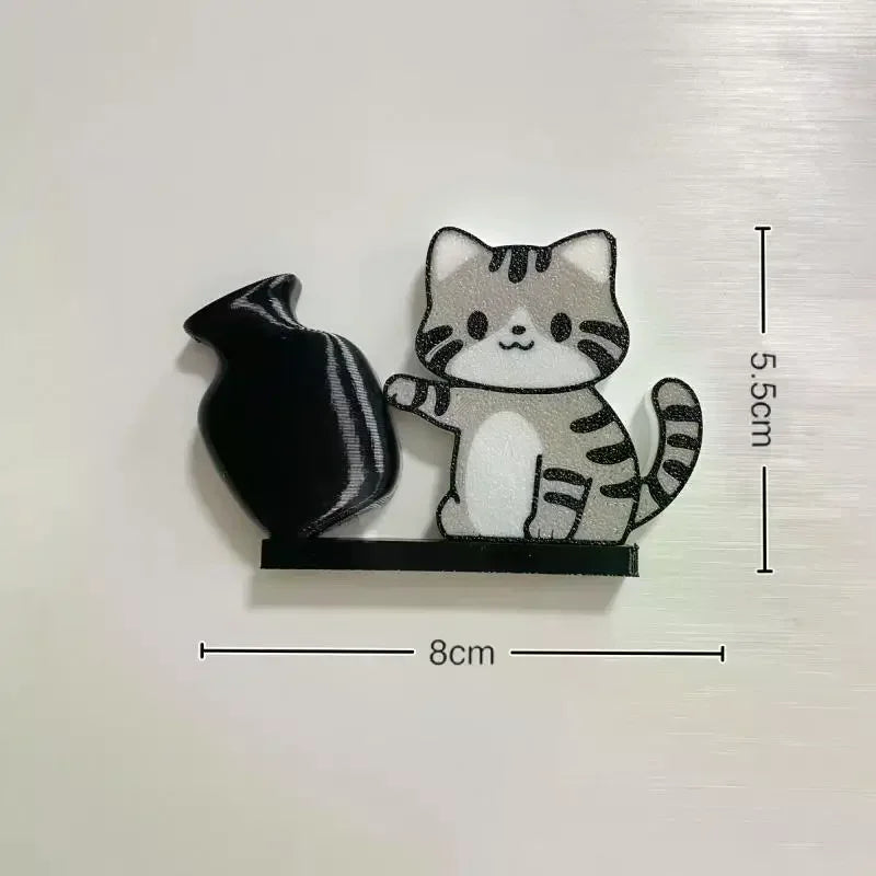 Cat Pushing Vase Refrigerator Magnets Home Decor Fridge Magnet