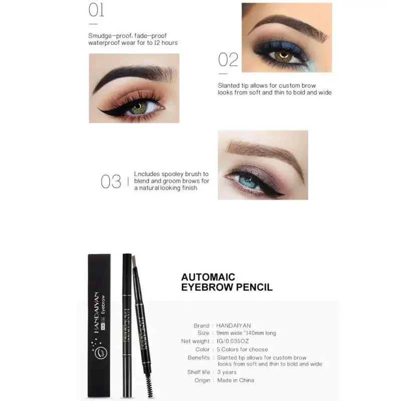 Handaiyan Double-Head Eyebrow Pencil – 5 Colors Waterproof