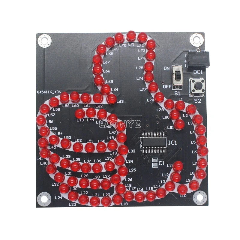 DIY LED Thumb Flowing Light Soldering Kit – 81 LEDs Microcontroller