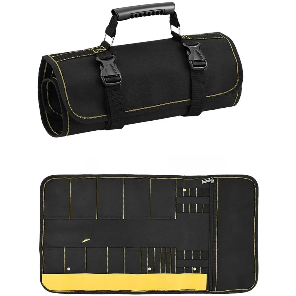 Roll-Up Tool Bag 35-Pocket Canvas Organizer | Electricians