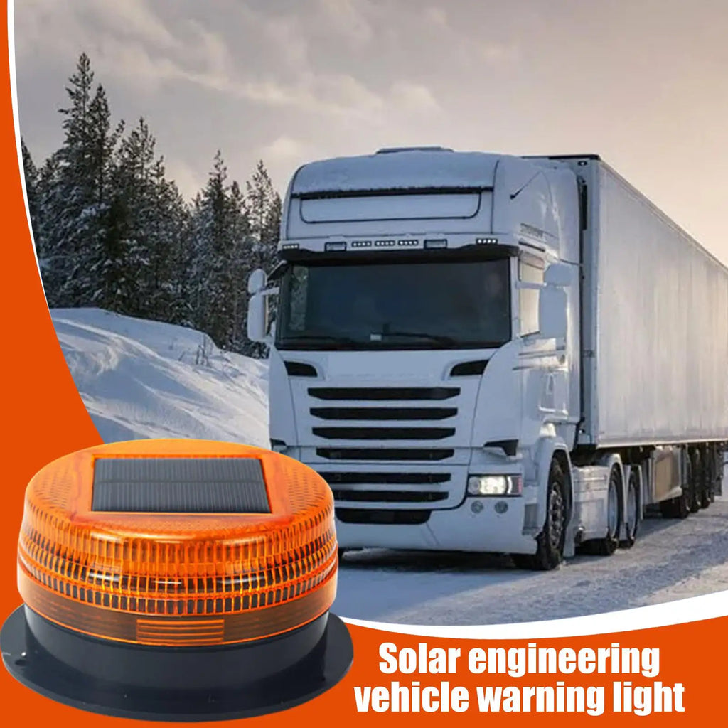 Solar Power LED Magnetic Warning Light Car Tractor Truck Strobe