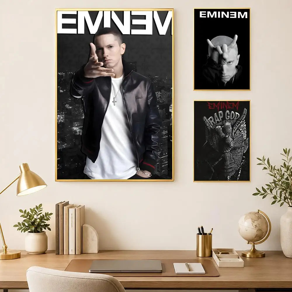 Eminem HD PVC Self-Stick Wall Poster – Waterproof Music Decor