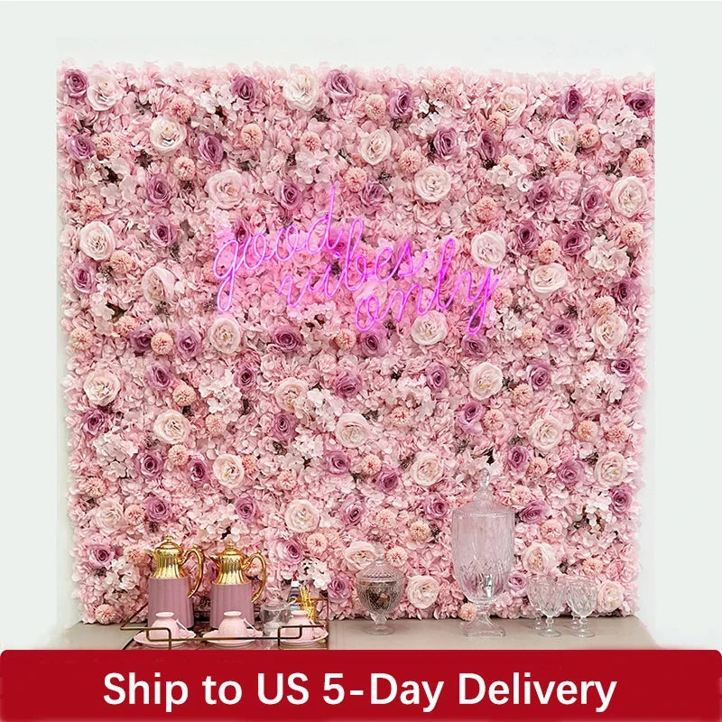 Silk Rose 3D Flower Wall Panel | Wedding & Party Backdrop