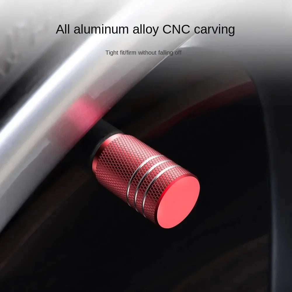 4-Pack Aluminum Valve Stem Caps – Car, Motorcycle & Bike