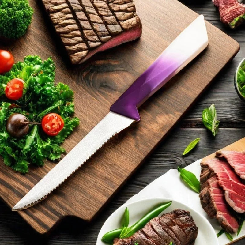 Steak Knife Set 4/6/8 Pcs – Gradient Handle Serrated Steel