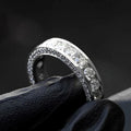 Huitan Full Eternity Cubic Zirconia Wedding Band Ring Silver