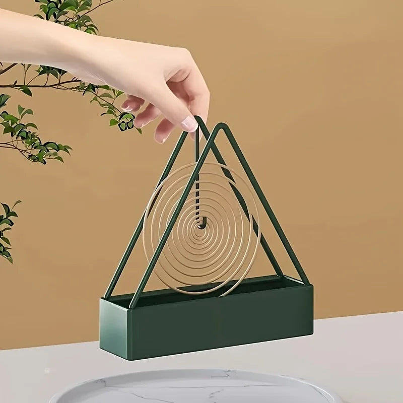 Metal Hanging Mosquito Coil Holder Triangular Ash Collector Stand