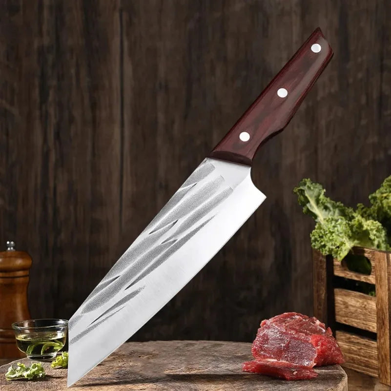 InLeung Hand Forged Chef's Knife – Wood Handle Cleaver