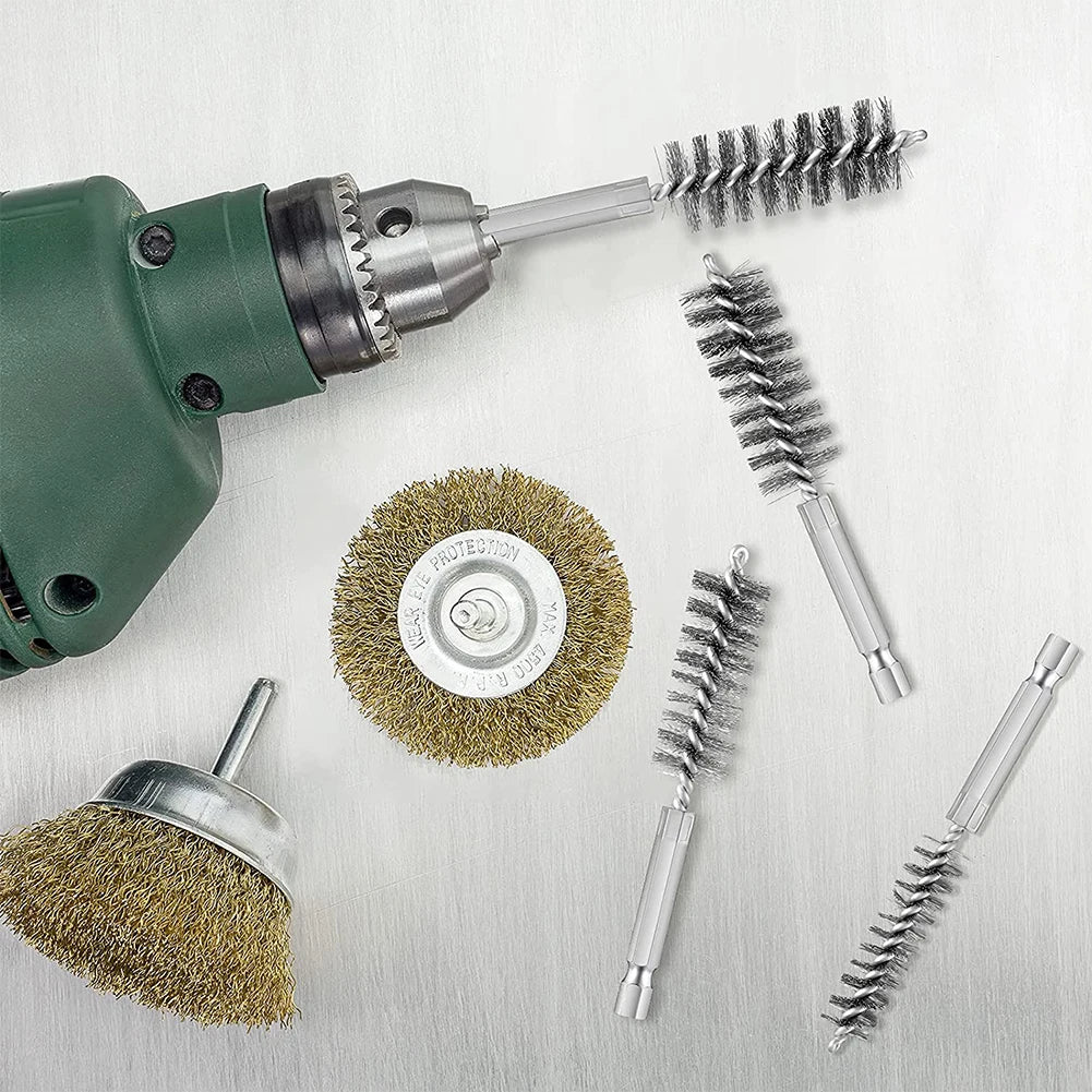 8- Wire Tube Machinery Cleaning Brush Rust Cleaner Washing Polishing