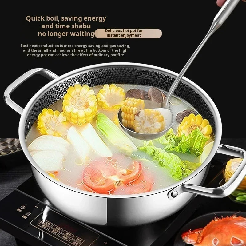 CHANSUNRUN 28cm Stainless Steel Honeycomb Nonstick Frying Pan