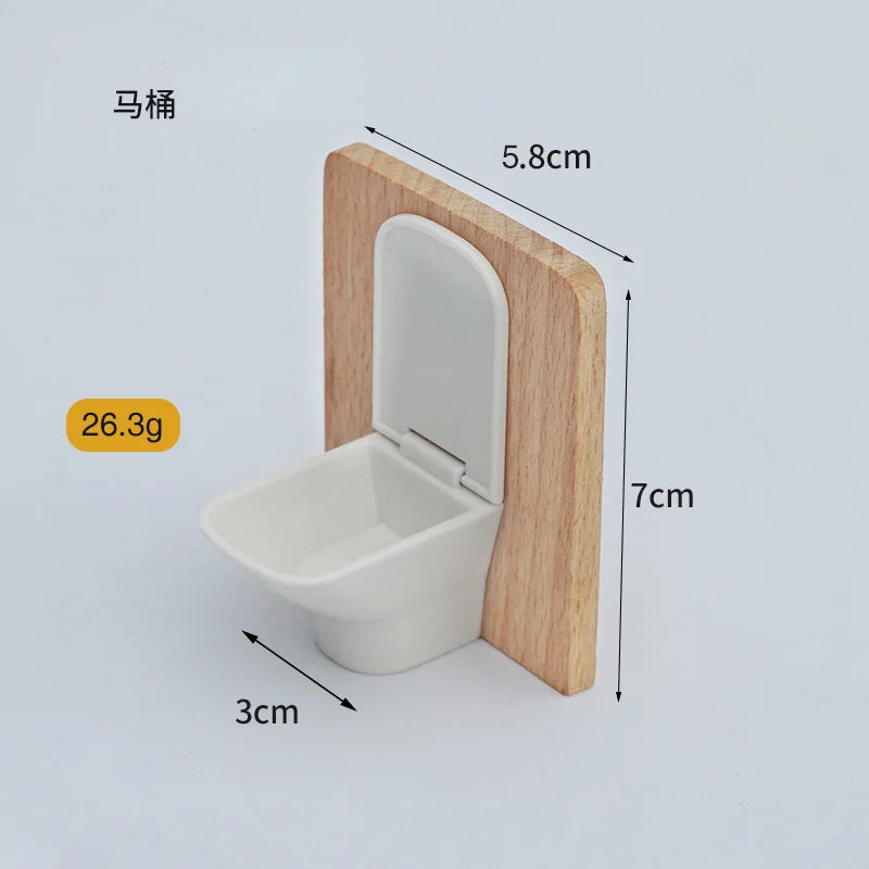 1 12 Dollhouse Simulation Bathroom Toy White Wash Basin Toilet Model