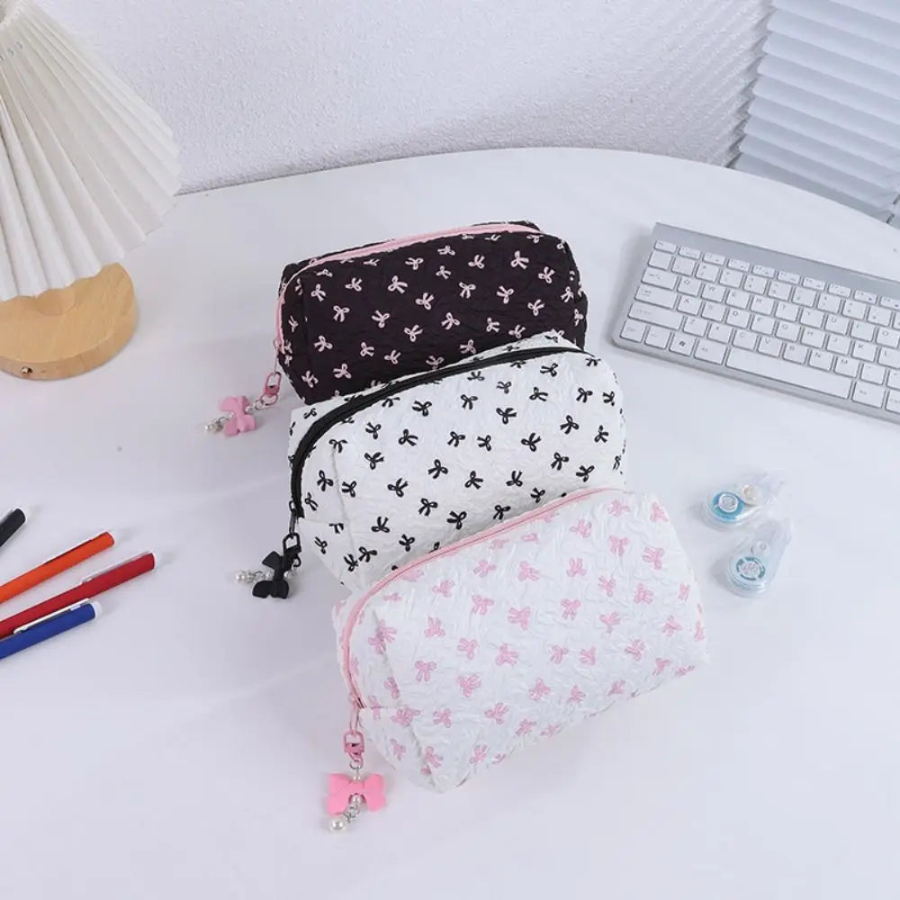 Bowknot Pencil Case – Large Capacity Pen & Cosmetic Bag