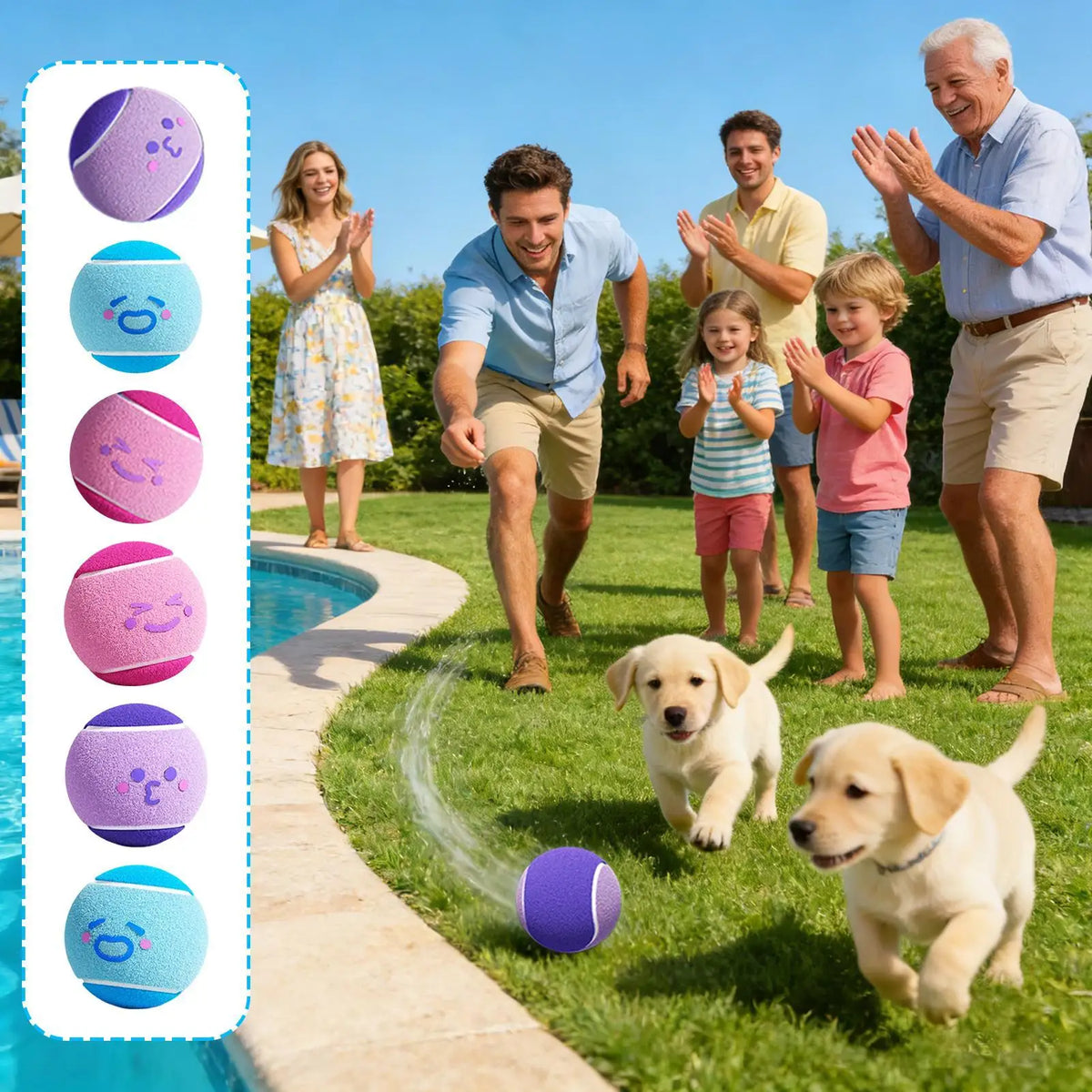 Dog Tennis Balls 6-Pack – Squeaky Fetch Toys for Puppies