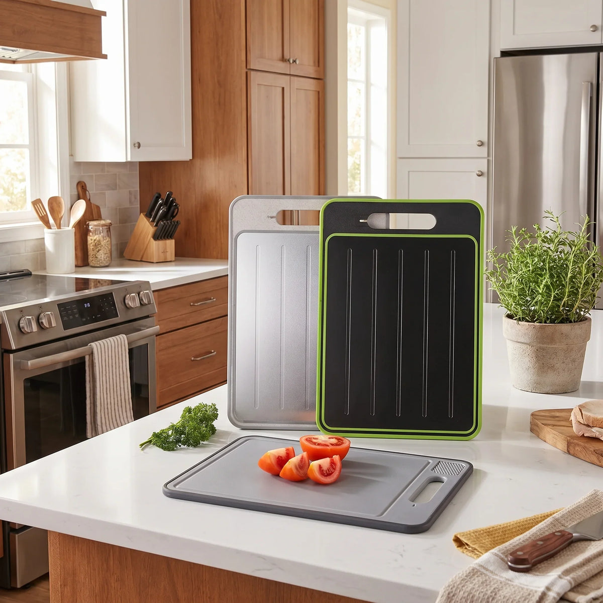 Double-Sided Aluminum Cutting Board – Non-Slip, Food Grade