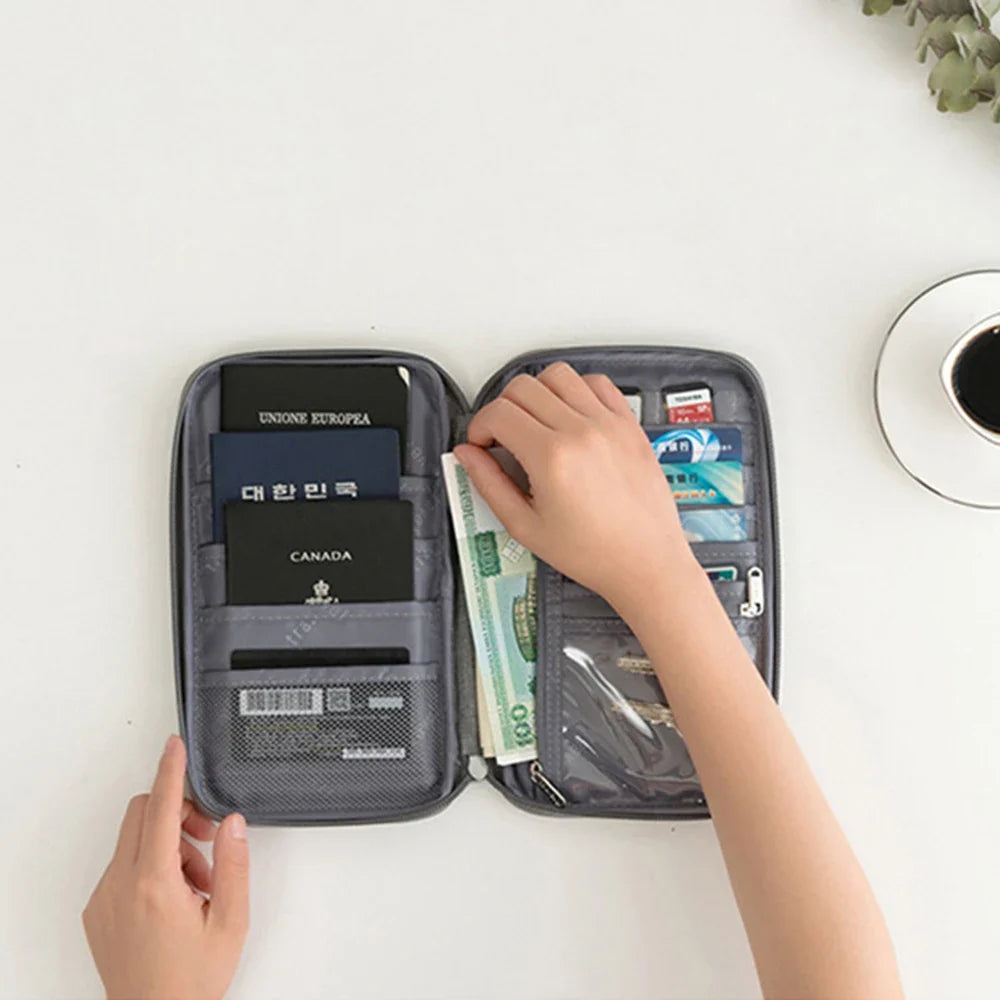 Travel Document Organizer Waterproof Passport Holder RFID Blocking