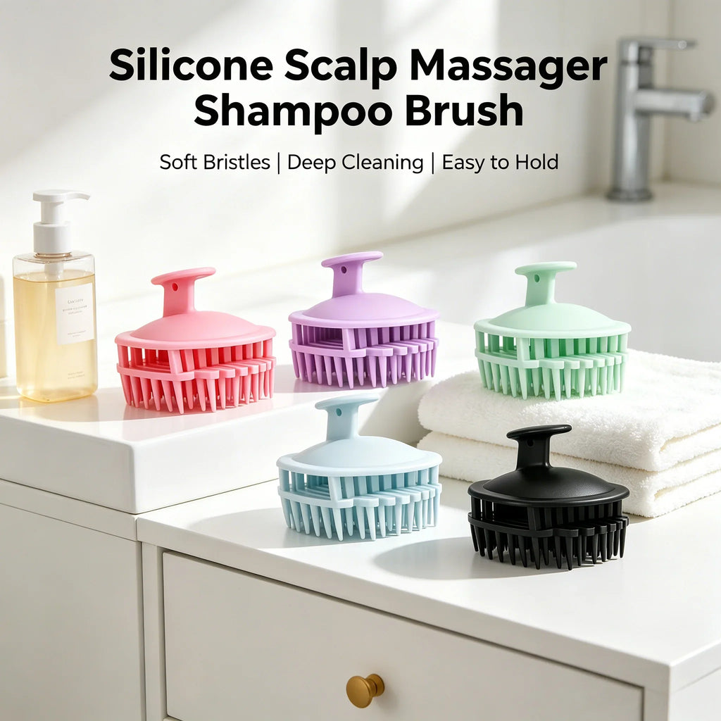 Scalp Exfoliating Shampoo Brush | Ergonomic Scrub Massage Comb
