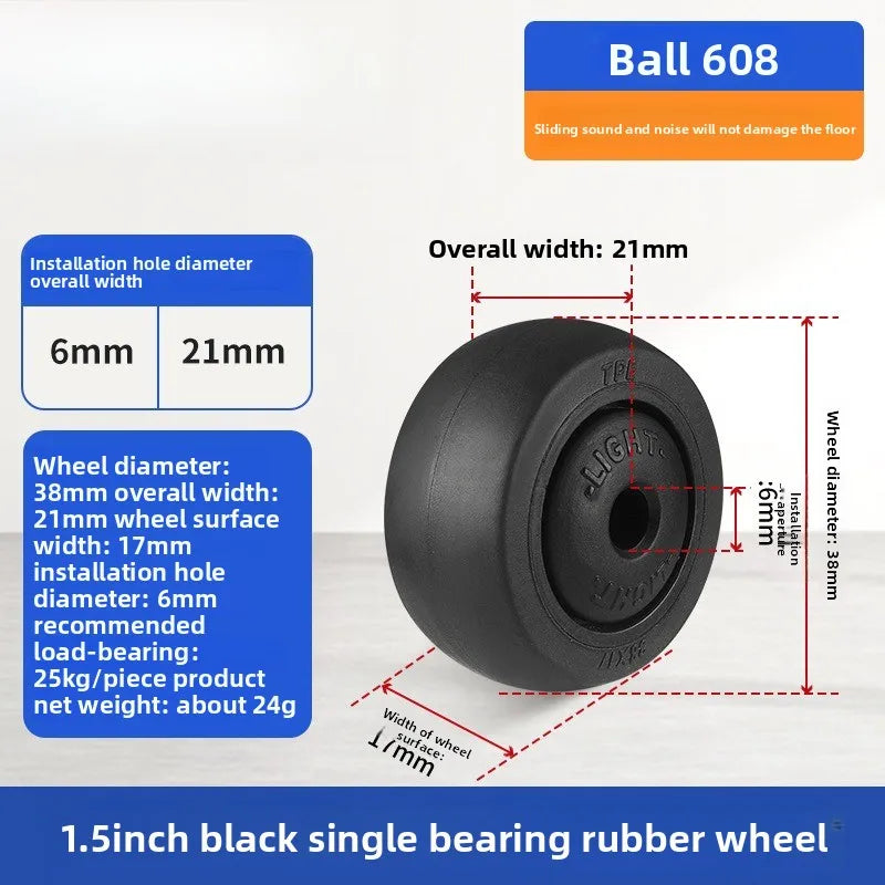 TPE Replacement Caster Wheels 1–2 Inch | Trolley & Shelf