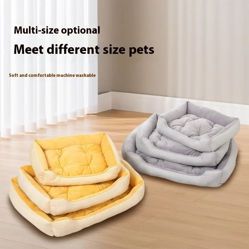 Simple Striped Pet House Suitable All Seasons Crystal Fleece Cat