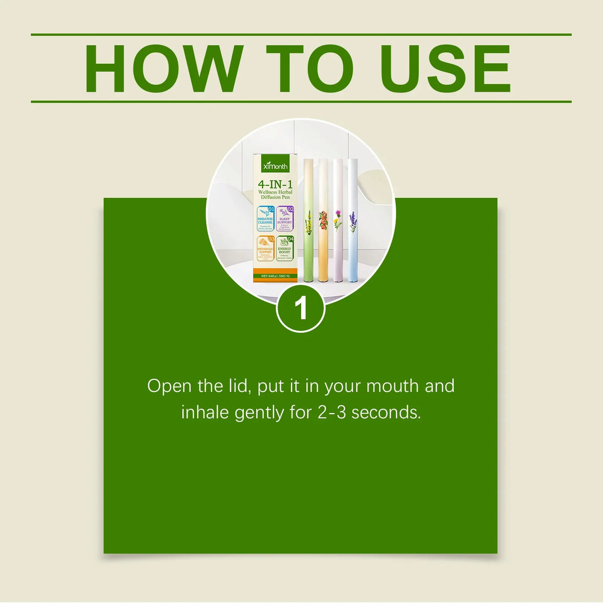 XIMONTH Herbal Aromatherapy Inhaler Stick Set of 4 | Relaxing